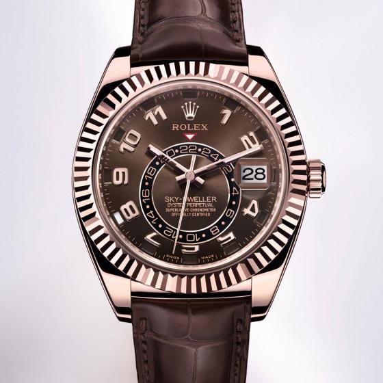 Rolex劳力士蚝式恒动SKY-DWELLER玫瑰金表