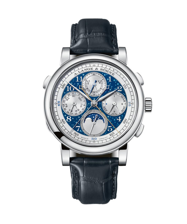 & shne 朗格 1815 rattrapante perpetual calendar:以蓝色光华致敬