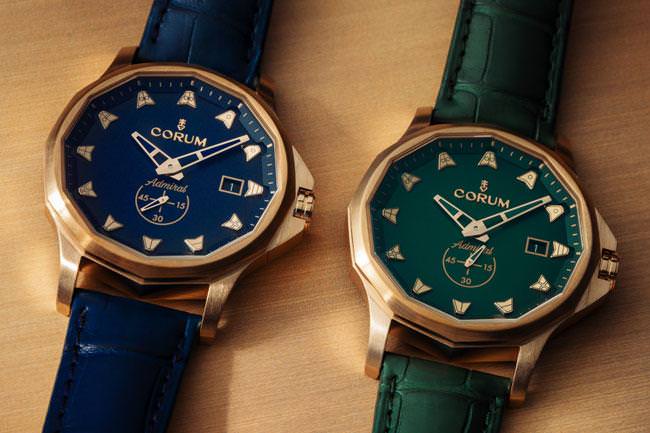 为了向古老船只致敬，品牌此次推出两款青铜材质的海军上将系列腕表，不同面盘颜色诠释各有千秋的腕表气质。