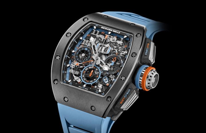 RICHARD MILLE发表新作RM 11-05两地时间飞返计时码表，手表启用品牌最新研发的灰色金属陶瓷材质打造表壳